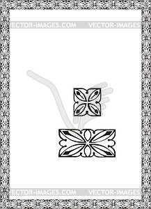 Art nouveau floral frame - white & black vector clipart