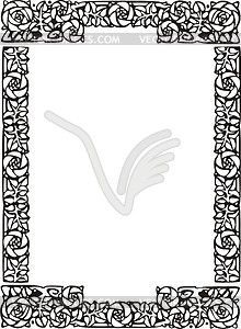 Art nouveau floral frame - vector clipart