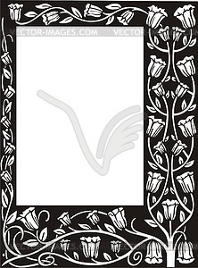 Art nouveau floral frame - vector image