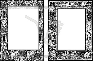 Art nouveau frames - vector image