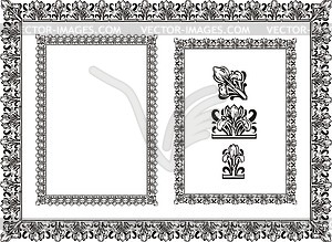 Art nouveau floral frames - vector clipart