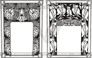 Art nouveau floral frames - vector clip art