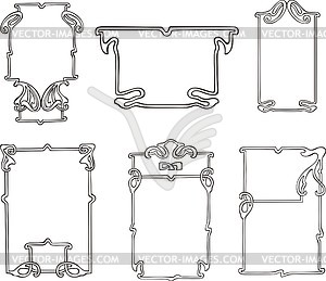 Art nouveau simple frames - royalty-free vector image