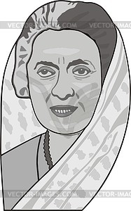 Indira Gandhi - vector clipart