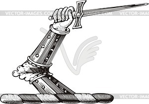 Рука в латах - векторное графическое изображение