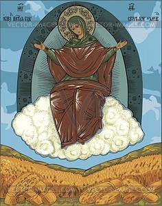 Православная Икона Знамение Богородицы - векторный клипарт