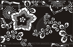 Japanese floral ornament - royalty-free vector clipart