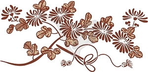 Japanese floral design element - vector clip art