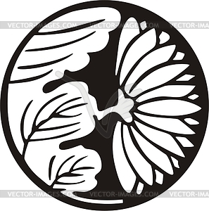 Japanese floral design element - vector image