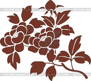 Japanese ornamental flowers - vector clipart