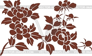 Japanese ornamental flowers - vector image