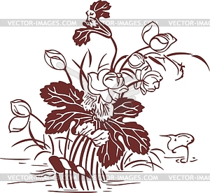 Japanese floral art - vector clipart