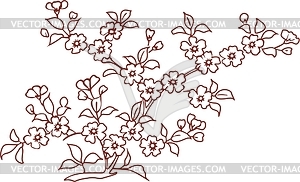 Japanese floral art - vector image