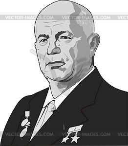 Nikita Khrushchov - vector clipart