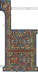 Celtic capital letter H - vector clipart