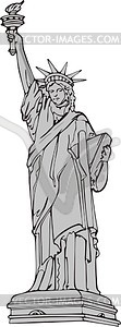 The Statue of Liberty in New York - vector image