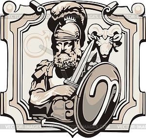 Mars engraving - vector clipart