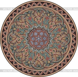 Medieval round ornament - vector clipart