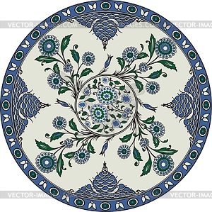 Восточный цветочный орнамент - изображение в векторном виде