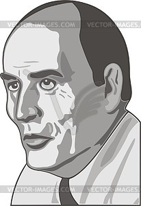 Francois Mitterand - vector clipart