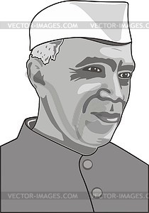 Jawaharlal Nehru - vector clipart