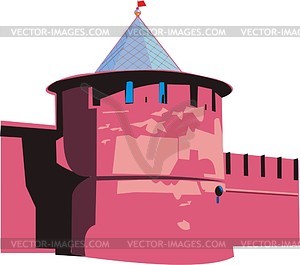 Новгородский кремль - иллюстрация в векторном формате