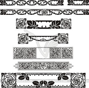 Florale Ornamente Im Jugendstil Vektor Clipart Vektor Bild