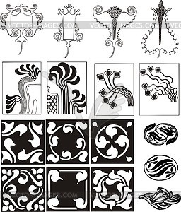 Art nouveau simple ornaments - royalty-free vector image