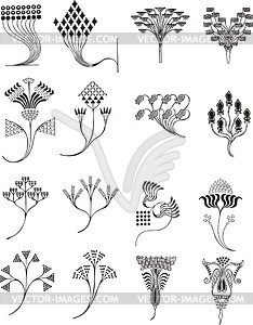 Art nouveau simple floral ornaments - vector image