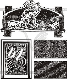 Art nouveau patterns - vector clip art