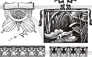 Art nouveau patterns - vector image