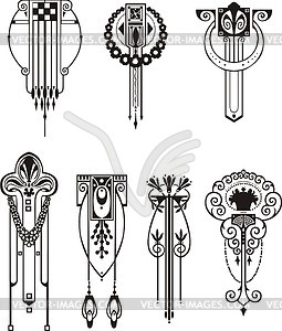 Art nouveau patterns - vector clip art