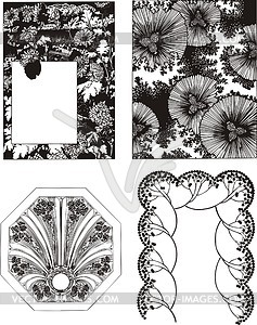 Art nouveau floral patterns - vector image