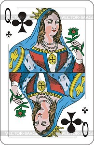 The queen of the clubs - vector clipart
