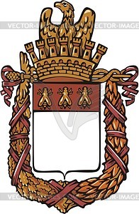 French heraldic imperial shield with wreath - vector clipart