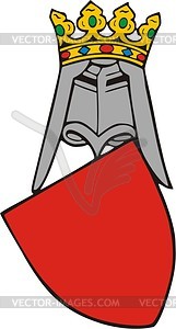 Shield and helmet - vector image
