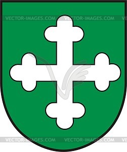 Shield with cross - vector image