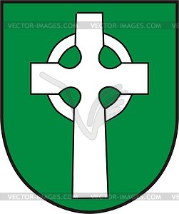 Shield with cross - vector image