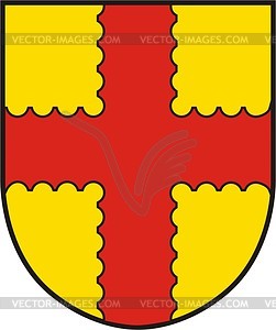 Shield with cross - color vector clipart