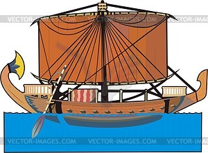 Ancient egyptian ship - vector image