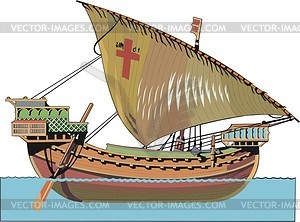 Genoese cargo ship - vector clipart