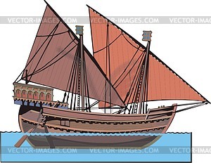 Venetian cargo ship - vector clipart