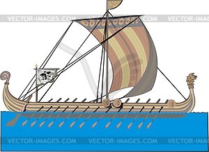 Viking boat - vector image