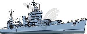 Военный корабль - графика в векторном формате