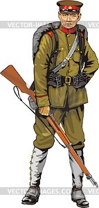 Chinese soldier - vector clipart