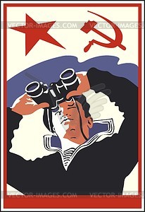 Советский моряк - векторный клипарт