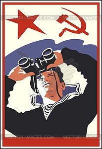 Soviet sailor - vector clipart