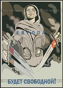 Soviet poster - vector image