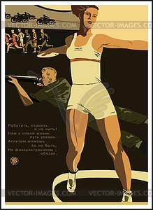 Soviet poster - stock vector clipart