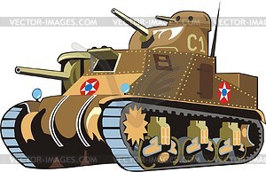 Tank M3-4 - vector clipart